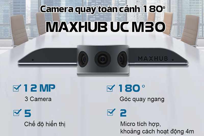 Camera USB hội nghị maxhub UC M30 nét 4K 2 mic 4m (3)
