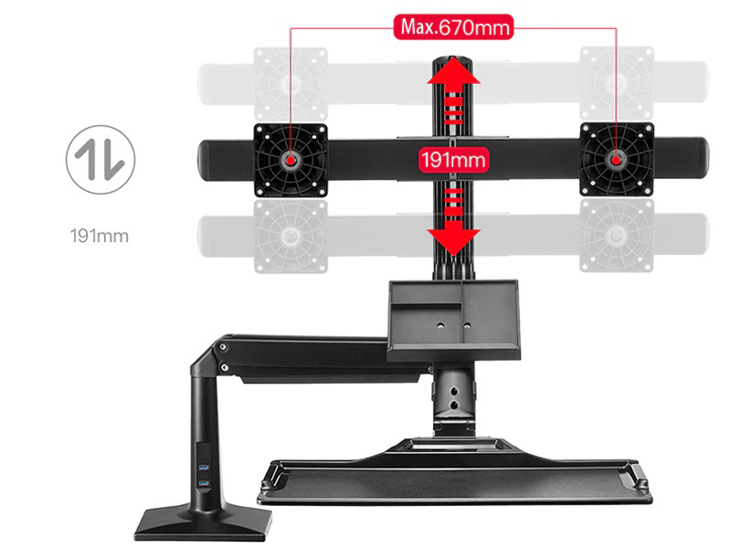 NB FC24-2A dual monitor stand