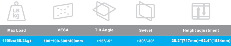 gia treo tran man hinh tivi NBT560-15 32-65 inch