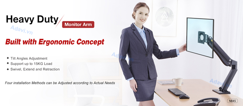 heavy duty monitor arm built with ergonomic concept (2)