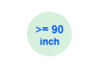 >= 90 inch