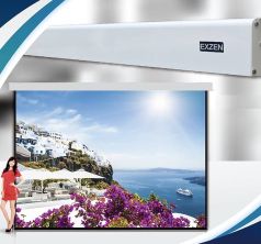 Màn Chiếu Điện Tử Exzen 200 inch tỷ lệ 4 3 hộp màn SẮT